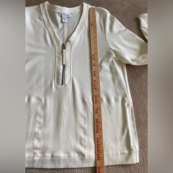 NWOT • ATHLETA Eastbound Half-Zip Sweatshirt, Women’s size L, off-white cream - Picture 5 of 10